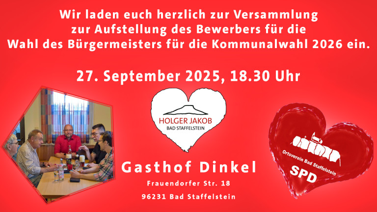 Nominierungsversammlung des Bürgermeisterkandidaten der SPD Bad Staffelstein